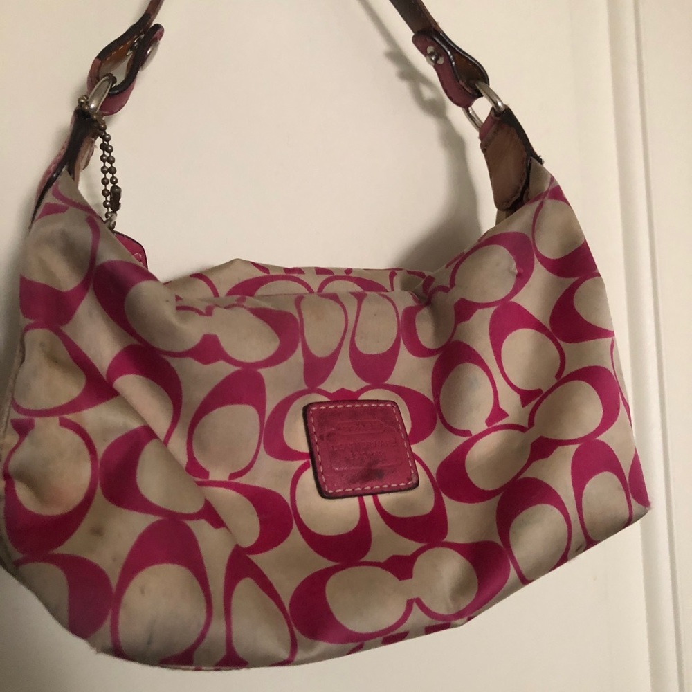 Coach satin make up bag